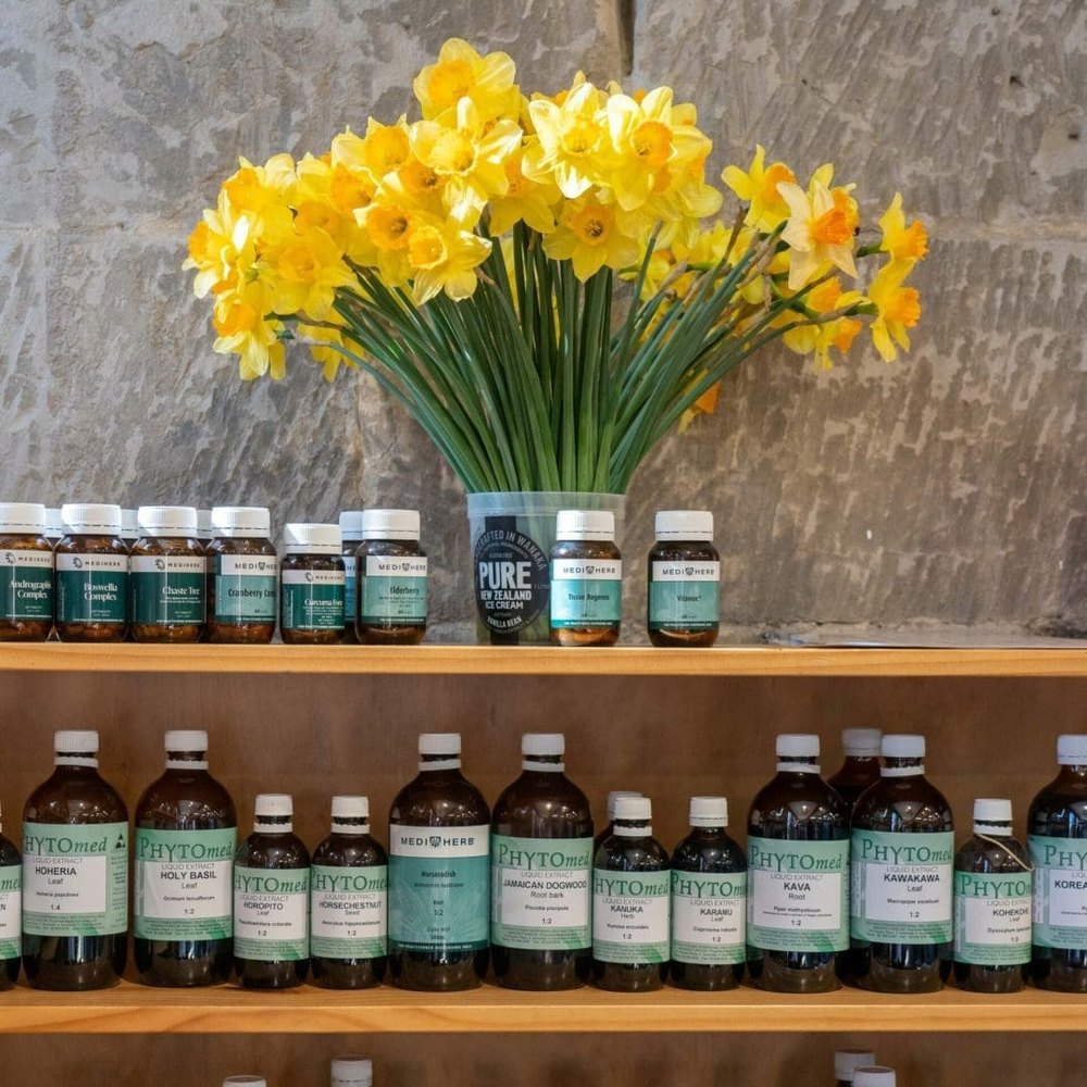 The Taste Nature apothecary — herbal dispensary shelves.