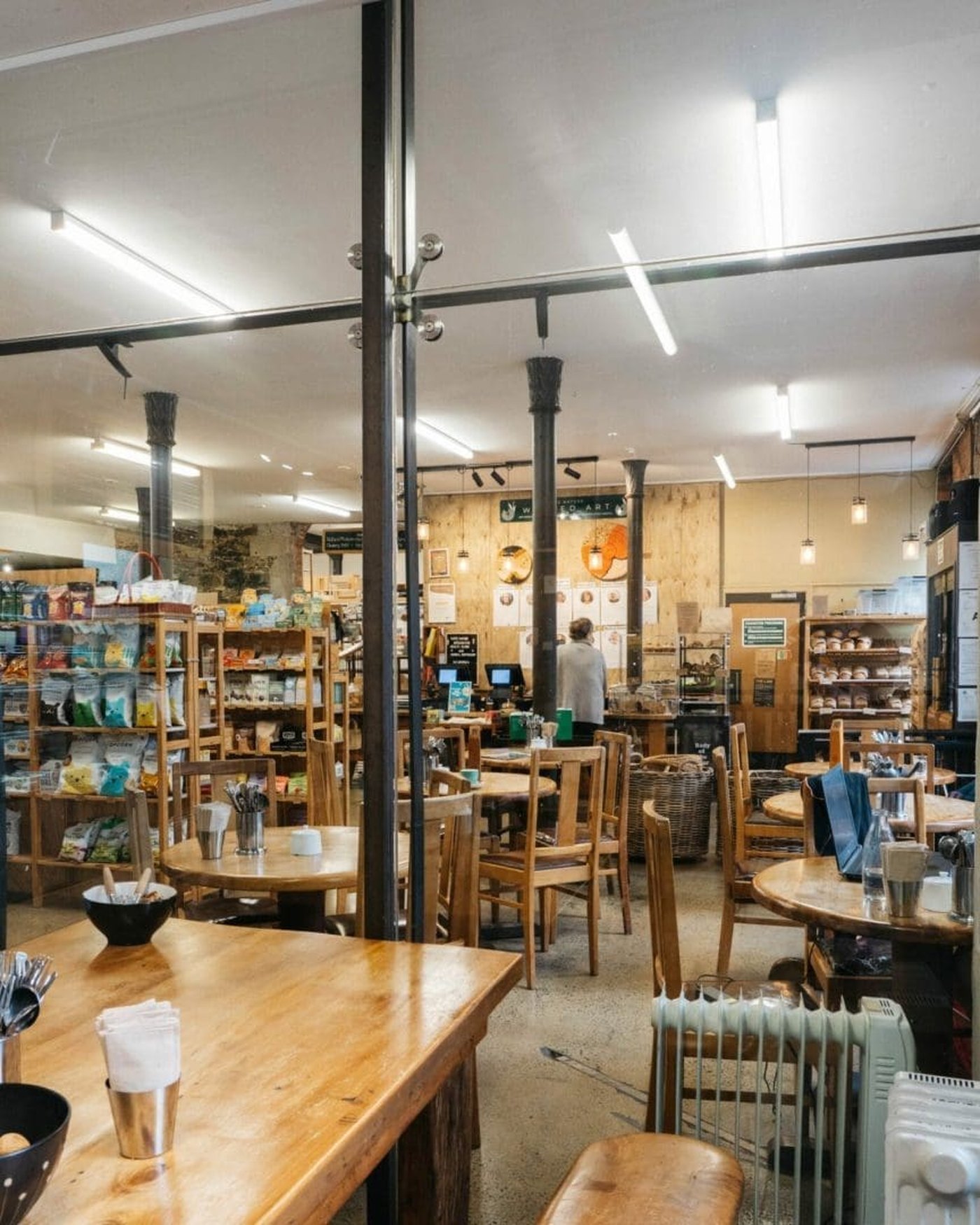 Inside Taste Nature — the organic grocery floor and café in Dunedin.
